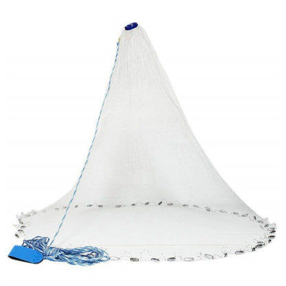 Cast Net for Fishing Throw Net Without Rings Pull String Design for Pond Lake
