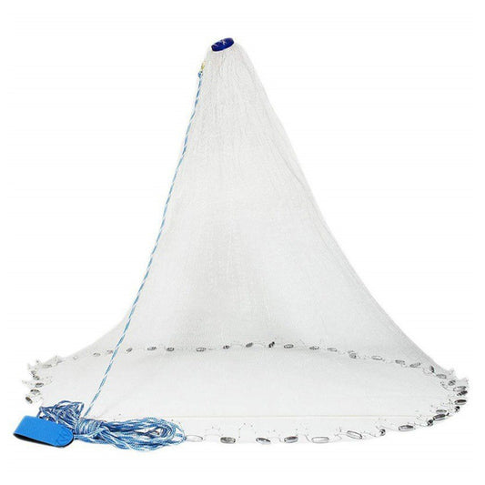 Cast Net for Fishing Throw Net Without Rings Pull String Design for Pond Lake
