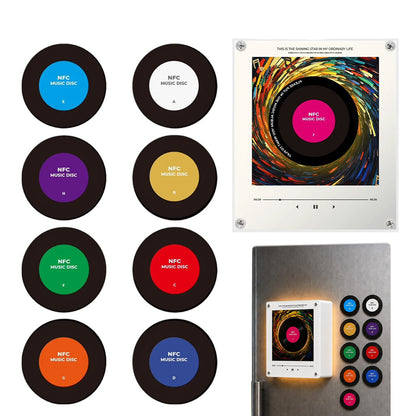 Rechargeable NFC Music Player with 9 Discs Retro Vinyl Record Player for Gifts