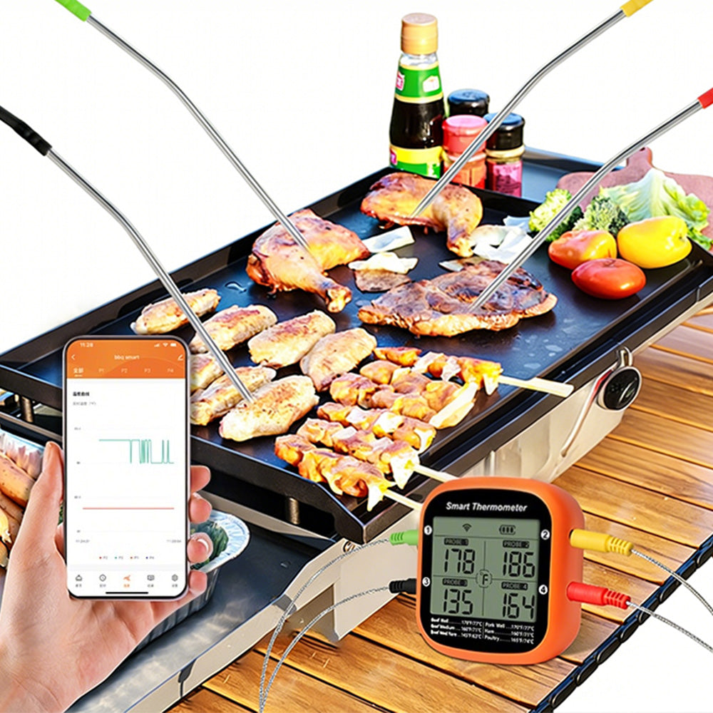 Meat Thermometer Wireless Thermometer for Smoker Oven APP Calibration Temp Graph