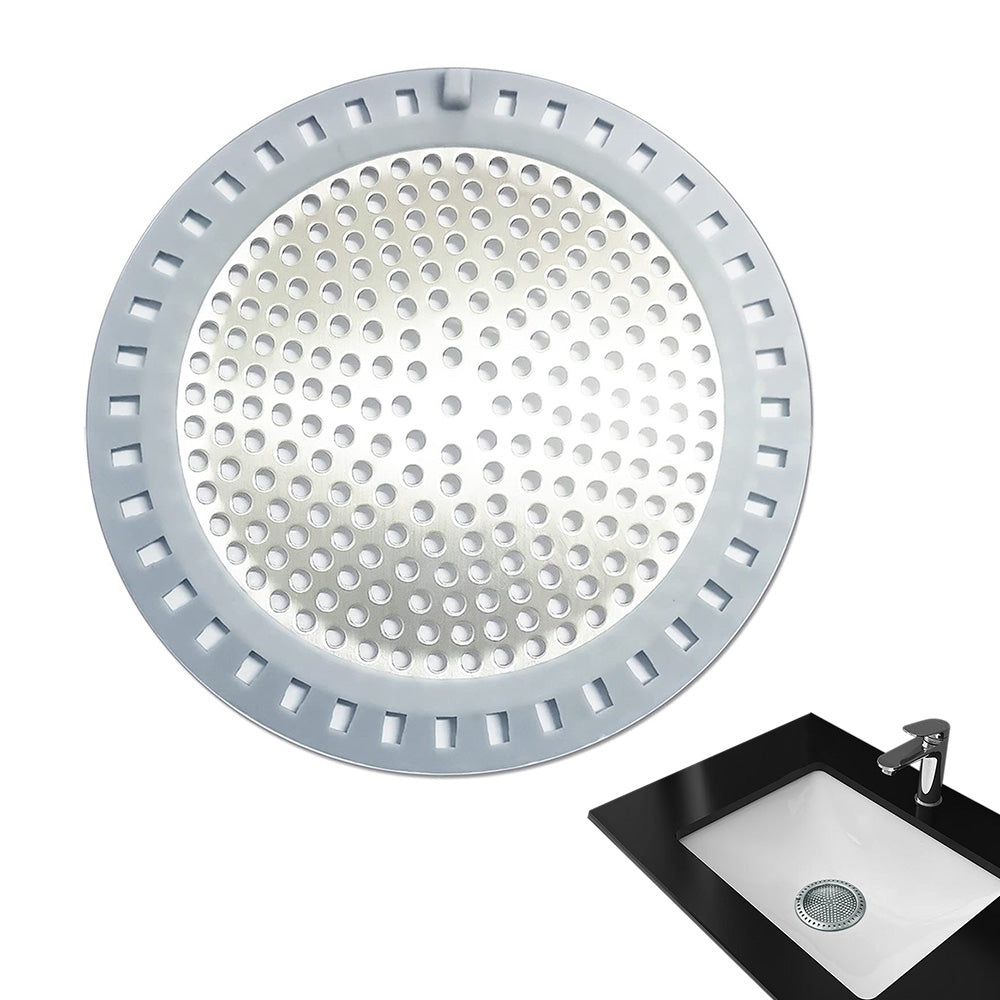 Weighted Metal Silicone Shower Drain Hair Catcher for Round Floor Drains