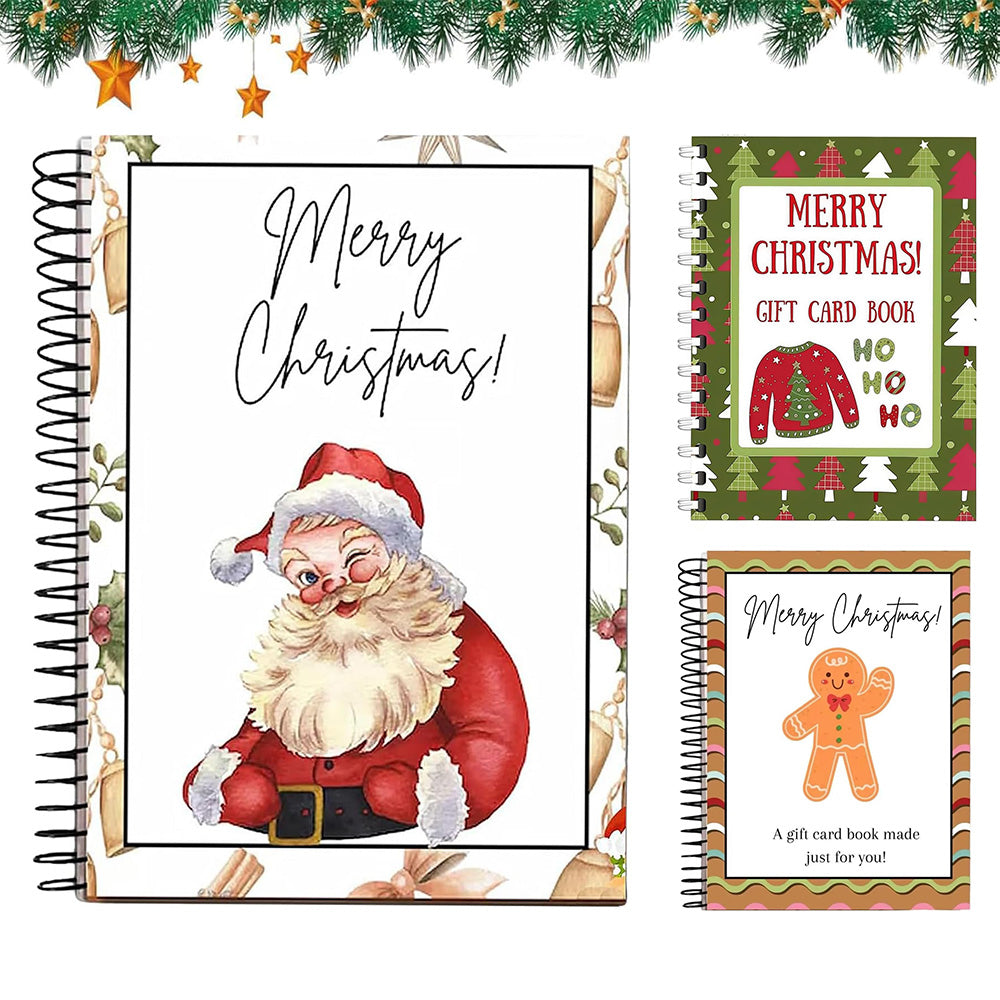 3 Piece Christmas Gift Card Money Holder Book Set for DIY Gifting