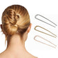 3Pc U-Shaped Double Prong Hair Pins Metal Hair Forks for Women Updos and Buns