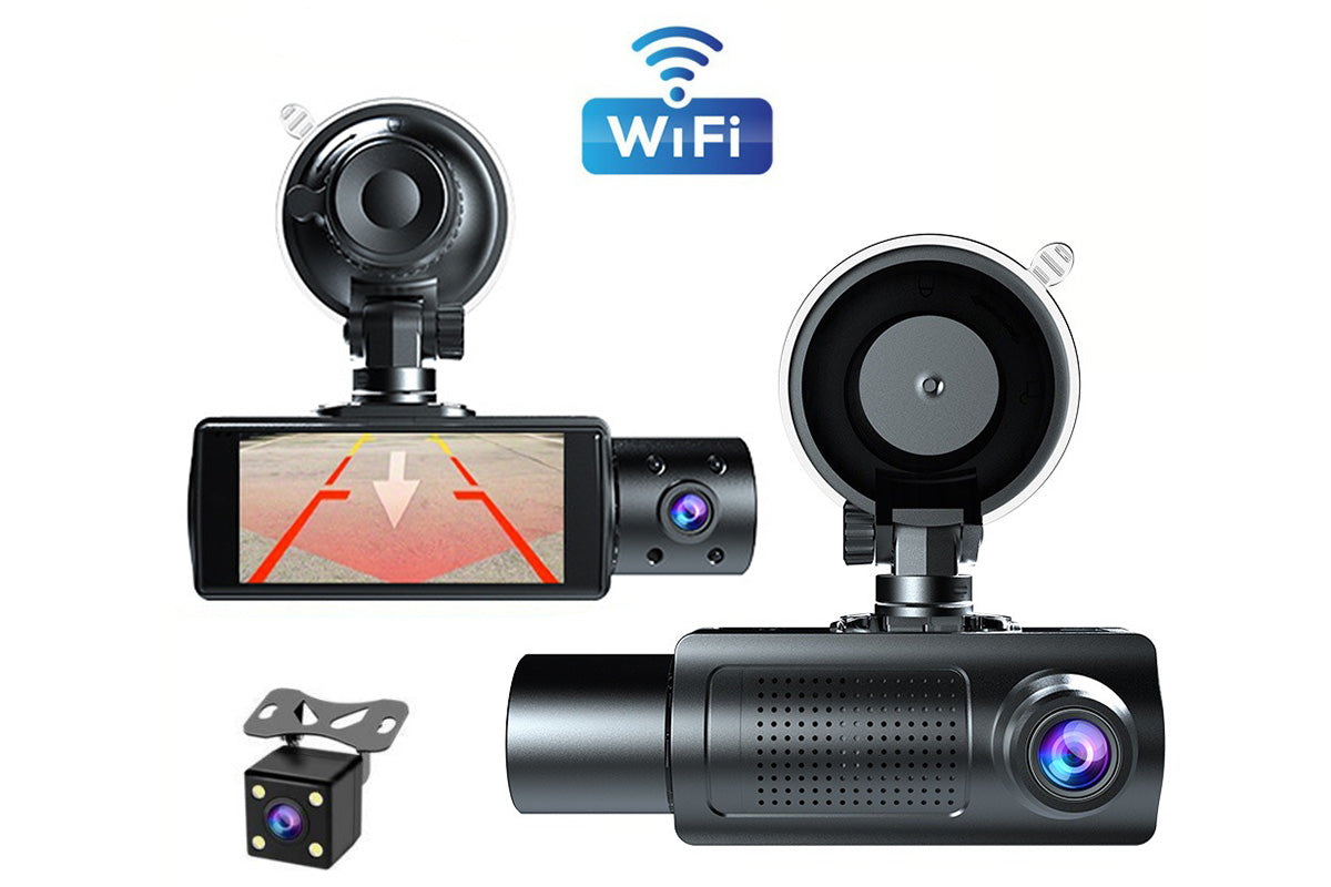 Dash Cam with WiFi Front Rear Interior Recording Night Vision
