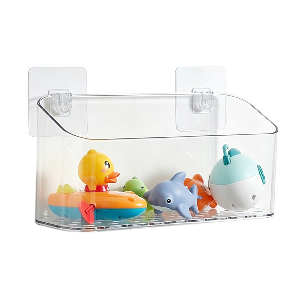 No Drill Bath Storage Wall Mounted Transparent Shower Caddy for Home