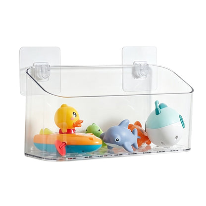 No Drill Bath Storage Wall Mounted Transparent Shower Caddy for Home