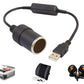 5V to 12V Step-Up Power Cable USB to Car Cigarette Lighter Converter for Dash Cams