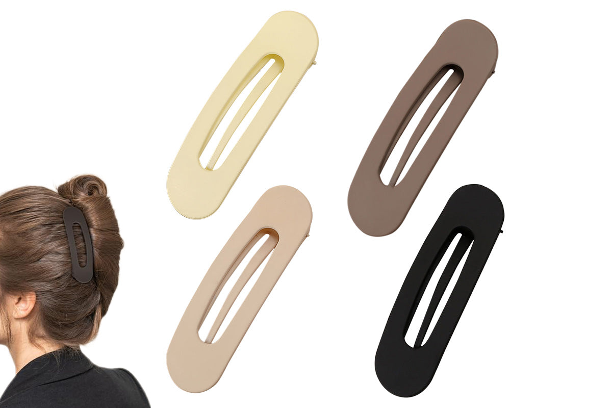 4 PCS Flat Claw Clips for Women Girls Large Lay Flat Hair Clips Strong Hold Non-Slip for Thick Thin Hair