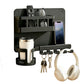 Hanging Metal Bedside Wall Shelf with Cup Holder Hooks Wall Organizer for Bedroom Bathroom Kitchen