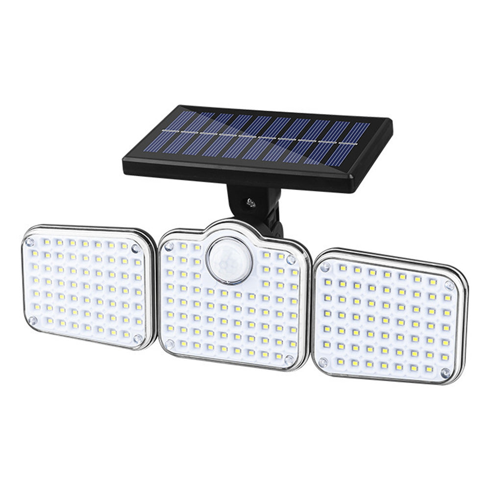 3 Head 321 LED Solar Motion Sensor Outdoor Garden Wall Protective Flood Light