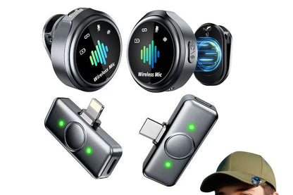 Dual Receivers Mini Microphone Lavalier Microphones With Magnetic Clip