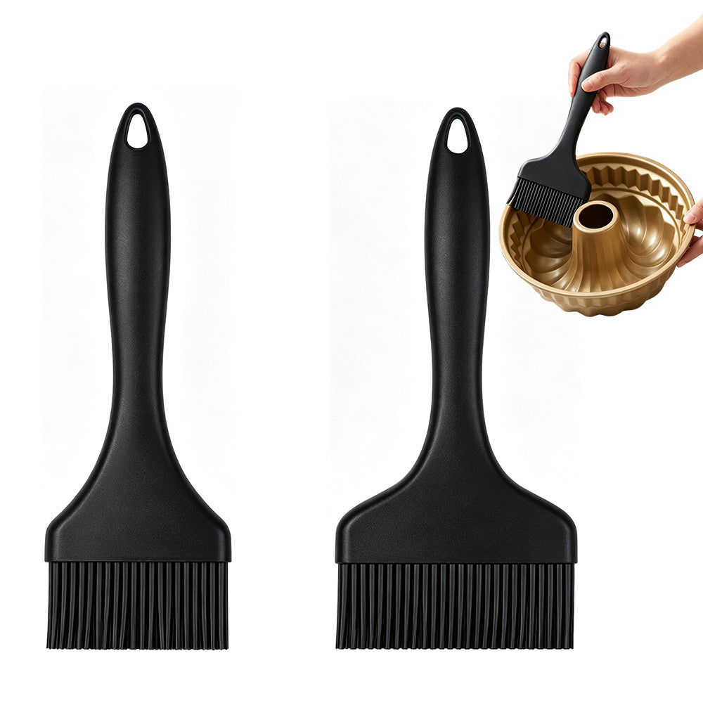 2 Pack Large and Small Silicone Basting Brushes for BBQ Baking and Oil