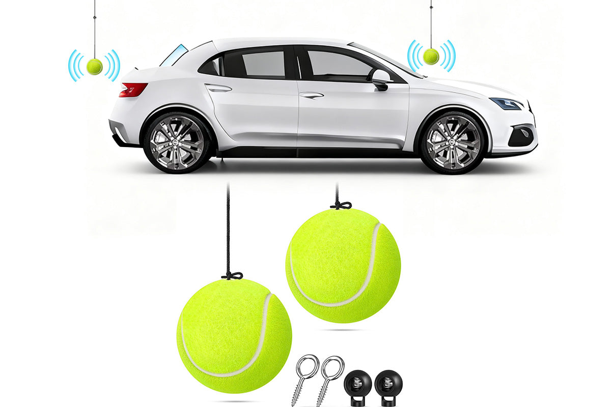 2Pcs Garage Parking Aid Tennis Balls with Adjustable String – Vehicle Stopper for Safe and Precise Parking