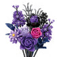 822PCS Purple Rose Bouquet Building Blocks DIY Assembly Set Birthday Gift Home Decoration