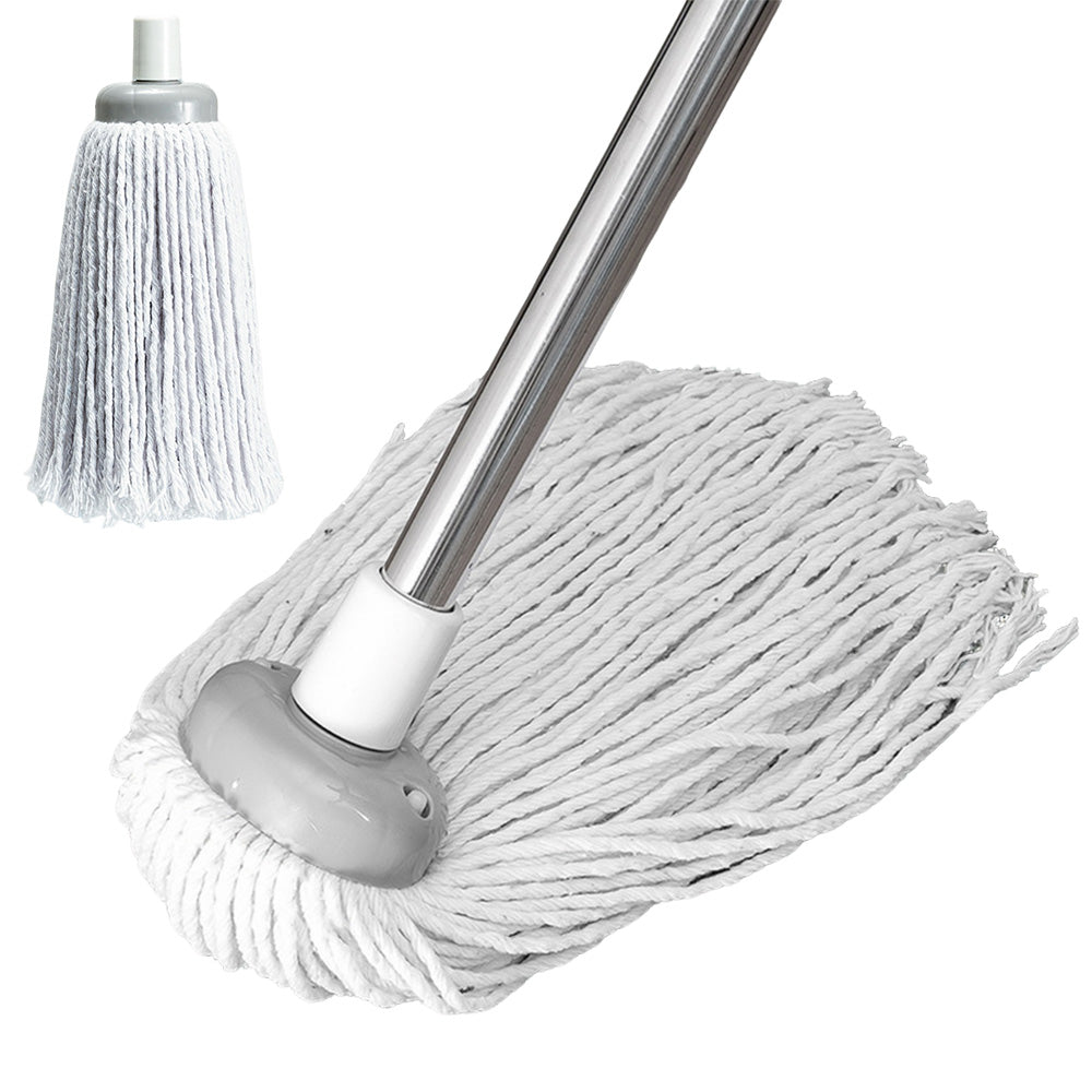 Cotton Mop with Stainless Steel Handle and Refill Head for Floor Cleaning