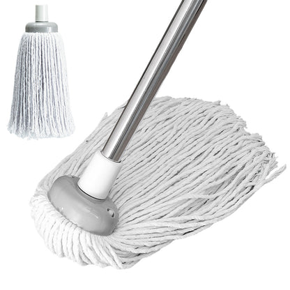 Cotton Mop with Stainless Steel Handle and Refill Head for Floor Cleaning