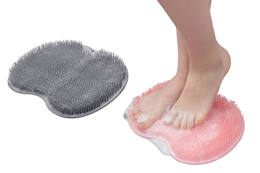 2 Pack Shower Foot Scrubber Mat Back Washer Wall Mounted 2 in 1 Foot Cleaner