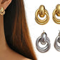 2 Pairs Women Geometric Dangle Drop Earrings Large Knot Design
