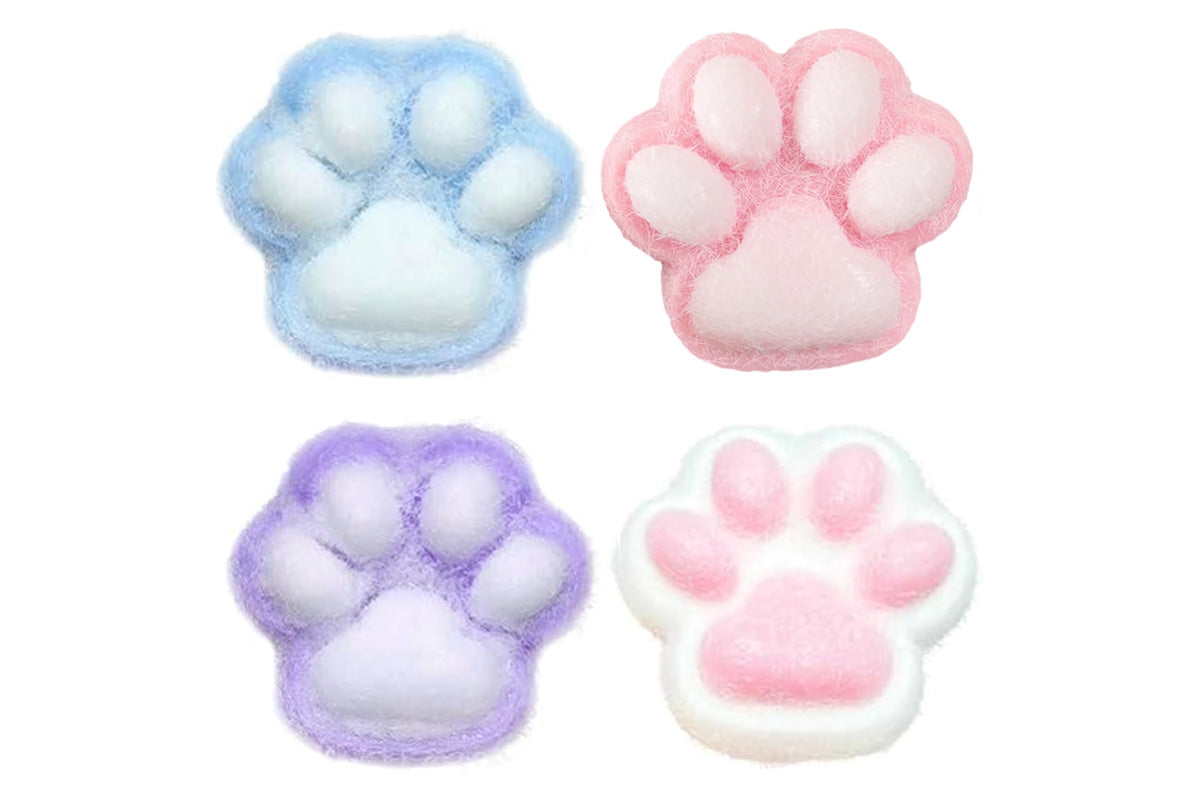 4Pcs Cat Paw Squishy Stress Relief Fidget Toys for Adults Kids