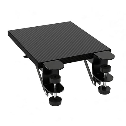 Clamp-On Engineered Wood Desktop Extender Tray with Foldable Armrest