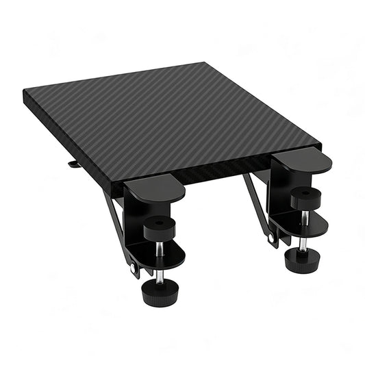 Clamp-On Engineered Wood Desktop Extender Tray with Foldable Armrest