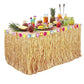 300x75cm Straw Color Tassel Table Skirt for Hawaiian Beach Parties