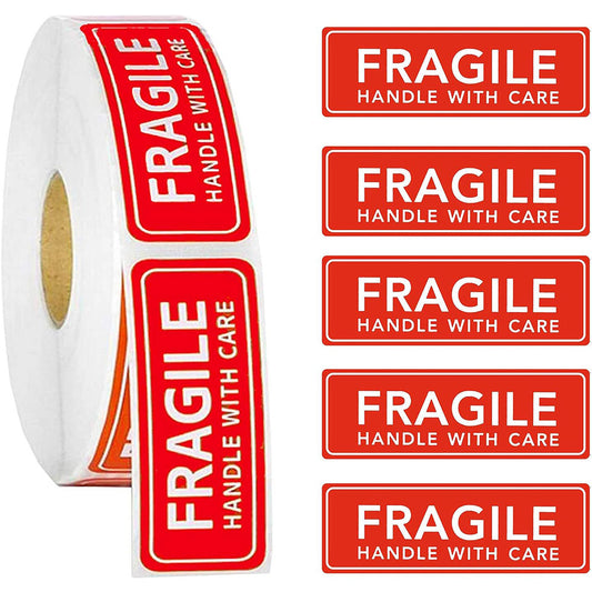 1000 PCS Self Adhesive Fragile Handle with Care Label Stickers for Shipping or Moving