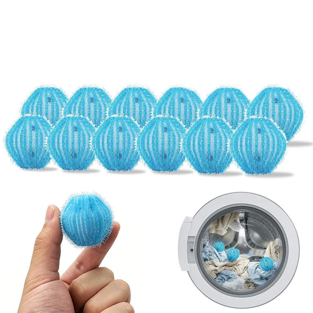 12 Pack Pet Hair Catcher Balls for Washing Machine and Dryer Reusable Laundry Lint Collector