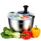5L Stainless Steel Salad Spinner Vegetable and Fruit Washer Dryer Bowl