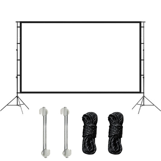 Portable Outdoor Projection Screen Double Stand Movie Screen with Carry Bag for Camping