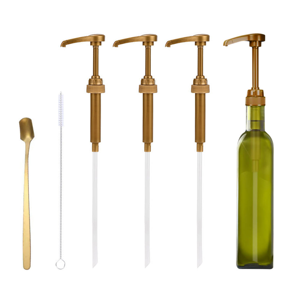 4Pcs Syrup Pump Dispenser Set for 750ml Coffee Syrup Bottles