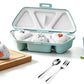 Foldable Japanese Rice Ball Mold Bento Maker Set with Spoon and Fork