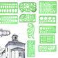 11PCS Plastic Geometric Drawing Templates Set DIY Drafting Stencils Measuring Tools
