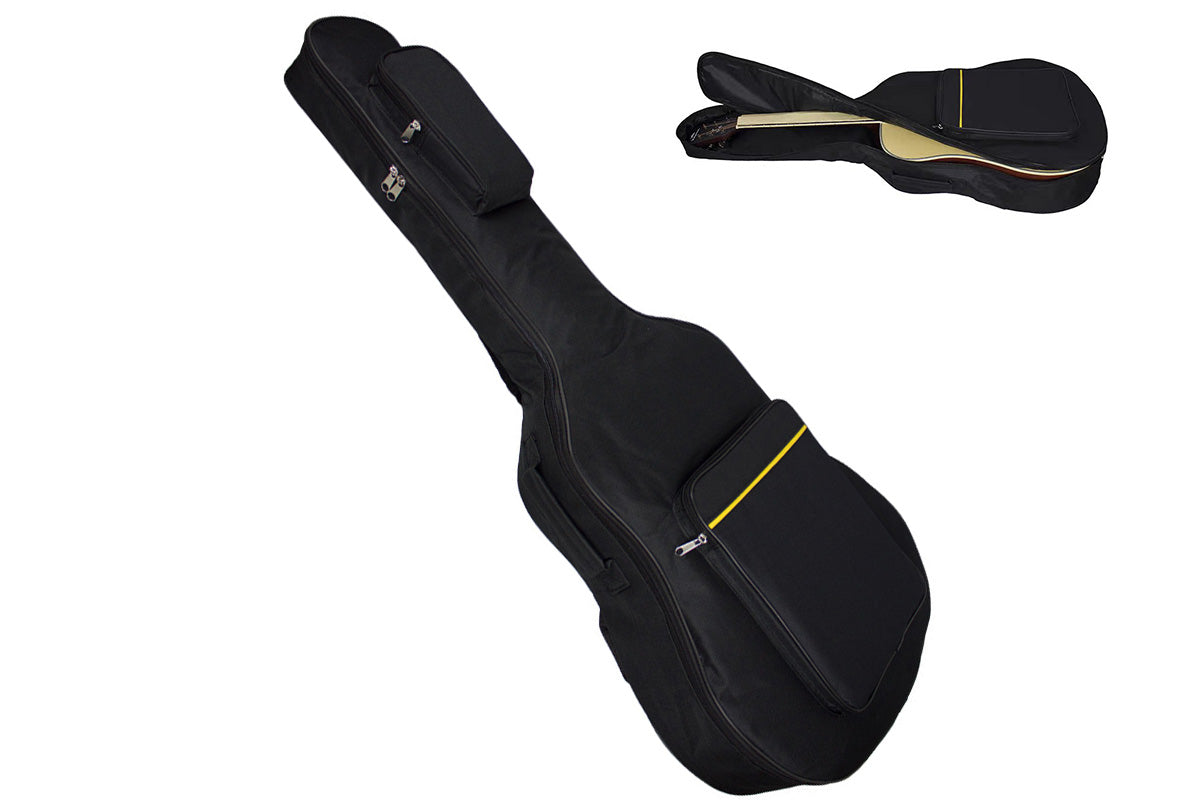 41 Inch Black Dual Strap Protective Guitar Bag for Acoustic and Electric Guitars
