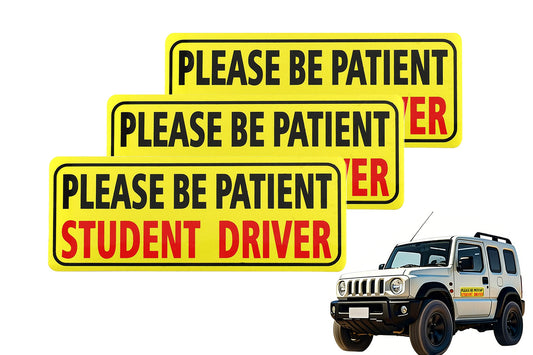 3Pcs Student Driver Car Signs Please Be Patient Bumper Sticker Decal for New Drivers
