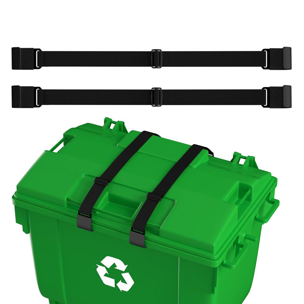 4Pcs Trash Can Lock Straps Adjustable Metal Garbage Bin Lid Locking Bands