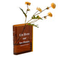 Plastic Clear Book Vase for Flowers Bookshelf Vase Decoration-Brown