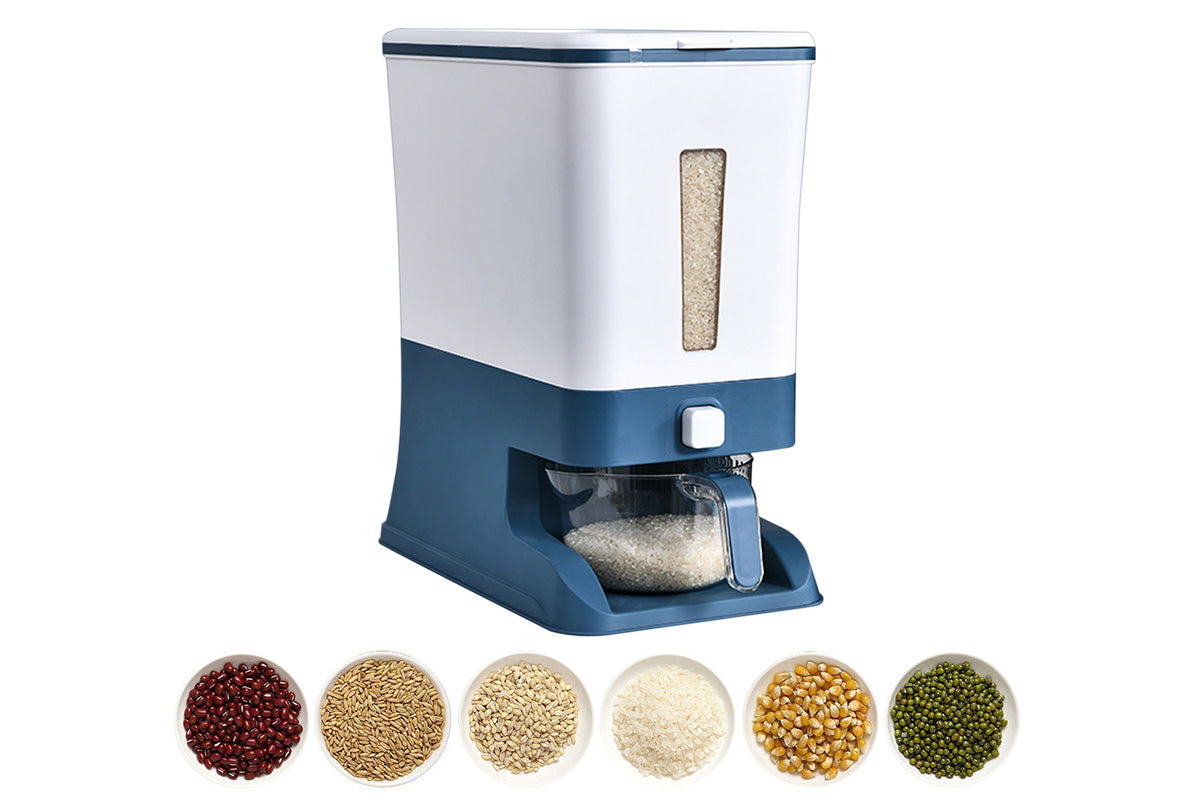 12KG Rice Dispenser Large Food Container Grain Storage Bin with Measuring Cup