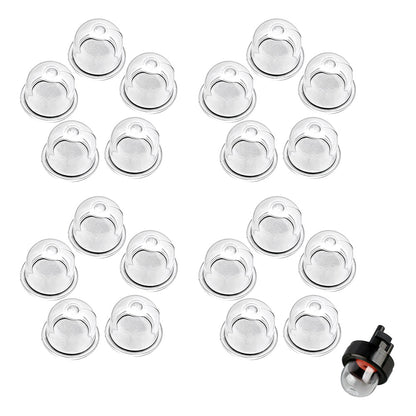 20 Pack Clear Carburetor Primer Bulbs for Trimmers Mowers and Hedge Machines