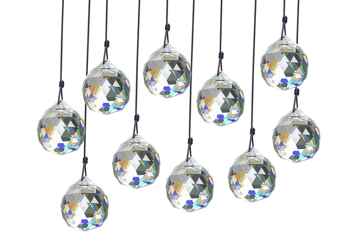 10Pcs Clear Crystal Pendants Crystal Glass Chandelier Prism for Curtain Lamp Garden