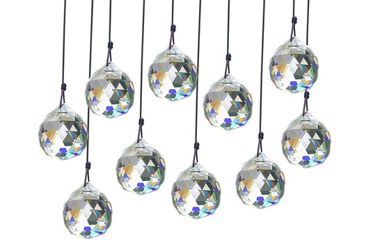 10Pcs Clear Crystal Pendants Crystal Glass Chandelier Prism for Curtain Lamp Garden