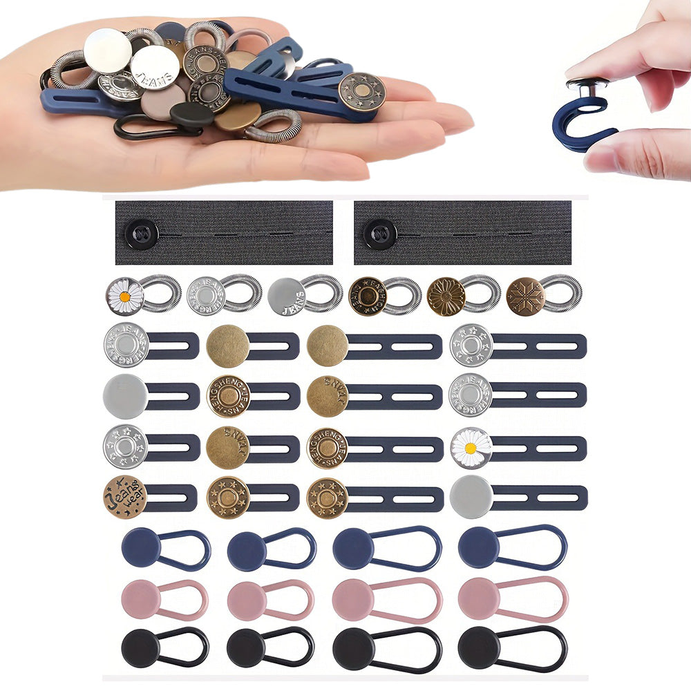 36-Piece Jeans Button and Waist Extenders for Men and Women