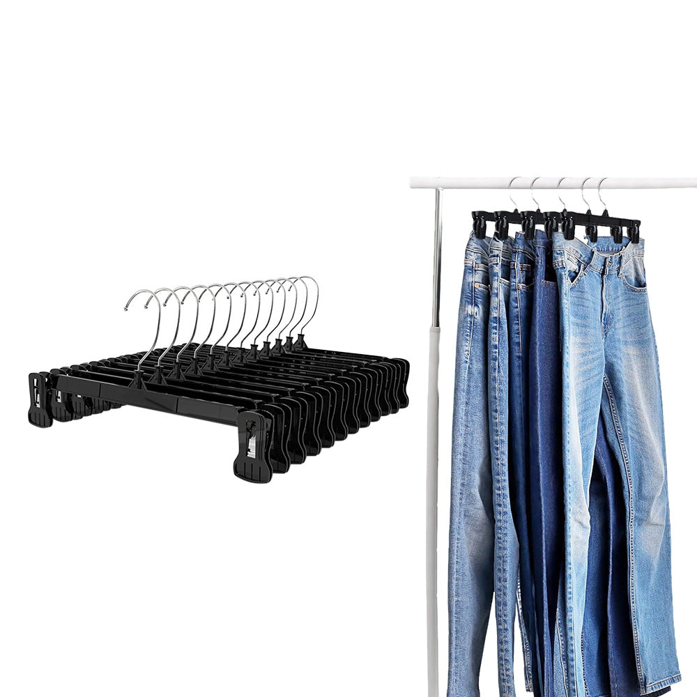 12 PCS 360 Degree Rotating Clothes Hangers with Adjustable Clips for Pants Skirts