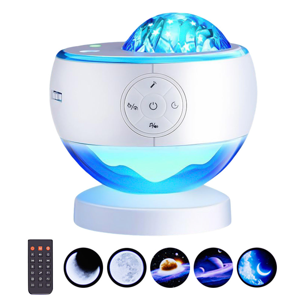 Rechargeable Northern Lights Aurora Projector with Bluetooth Speaker 16 Light Colors for Car Home Camping