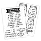 Kitchen Conversion Chart Sticker Set Transparent