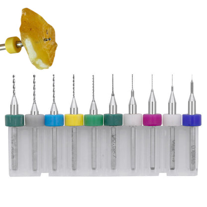 10 Piece 0.1 to 1.0 mm Tungsten Carbide Micro Drill Bit Set for PCB Crafts