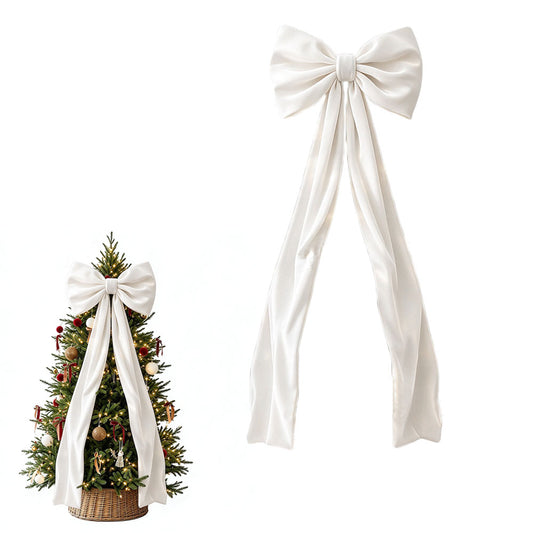 40x230cm Oversized Velvet Christmas Tree Bow with Long Streamers