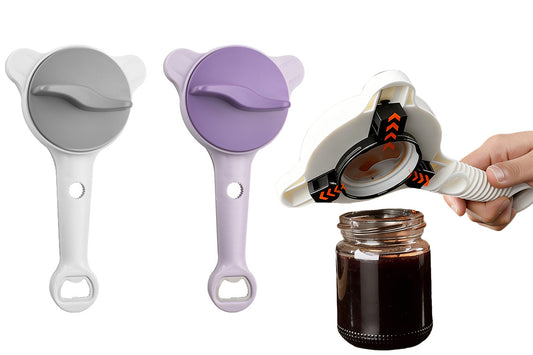4-in-1 Universal Jar and Bottle Opener Adjustable Cap Opener for Easy Grip