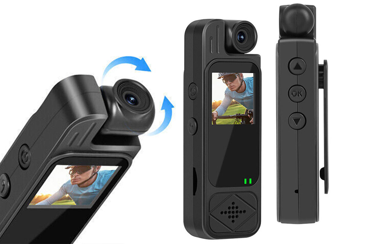 2K Body Camera HD Video DVR IR Night Cam Rotatable Lens Camcorder