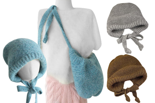 Cozy 2-in-1 Knitted Balaclava Hat Crossbody Bag Purse